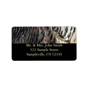 Wild Turkey Feathers I Abstrakt Nature Design Adressaufkleber