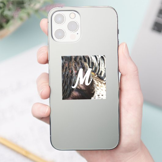 Wild Turkey Feathers I Abstrakt Nature Design Aufkleber (Telefon)