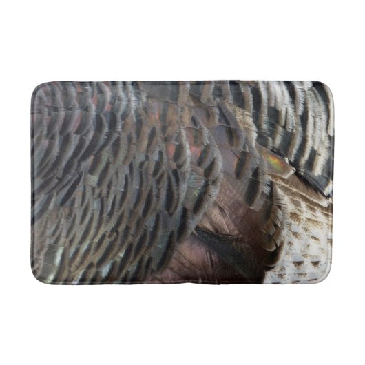 Wild Turkey Feathers I Abstrakt Nature Design Badematte (Vorderseite)