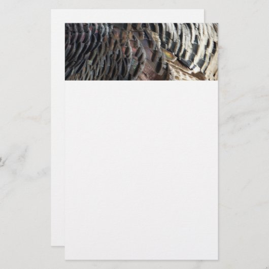 Wild Turkey Feathers I Abstrakt Nature Design Briefpapier (Vorne/Hinten)