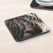 Wild Turkey Feathers I Abstrakt Nature Design Getränkeuntersetzer (Linke Seite)