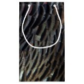 Wild Turkey Feathers I Abstrakt Nature Design Kleine Geschenktüte (Rückseite)