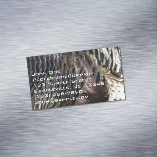 Wild Turkey Feathers I Abstrakt Nature Design Magnetische Visitenkarte (Beispiel)