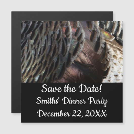 Wild Turkey Feathers I Abstrakt Nature Design Magnetkarte (Vorne/Hinten)