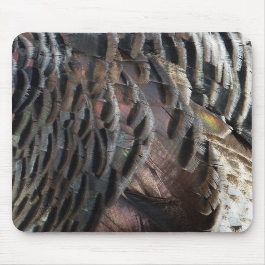 Wild Turkey Feathers I Abstrakt Nature Design Mousepad (Vorne)