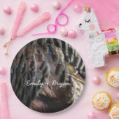 Wild Turkey Feathers I Abstrakt Nature Design Pappteller (Party)