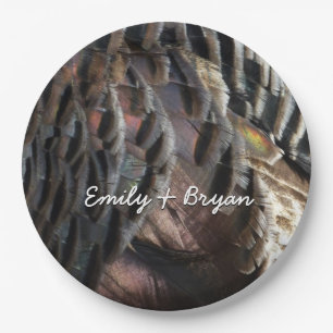 Wild Turkey Feathers I Abstrakt Nature Design Pappteller