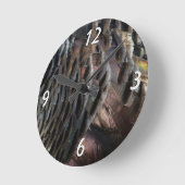 Wild Turkey Feathers I Abstrakt Nature Design Runde Wanduhr (Winkel)