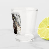 Wild Turkey Feathers I Abstrakt Nature Design Schnapsglas (Rechts)
