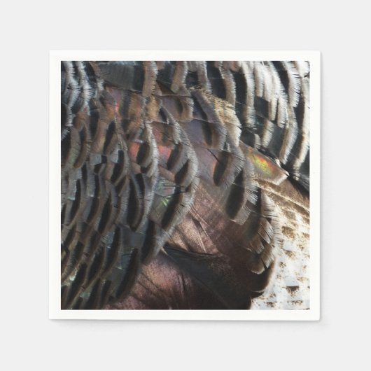 Wild Turkey Feathers I Abstrakt Nature Design Serviette (Vorderseite)