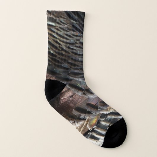 Wild Turkey Feathers I Abstrakt Nature Design Socken (Links - Innen)