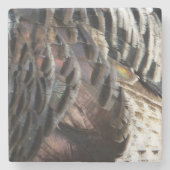 Wild Turkey Feathers I Abstrakt Nature Design Steinuntersetzer (Vorderseite)
