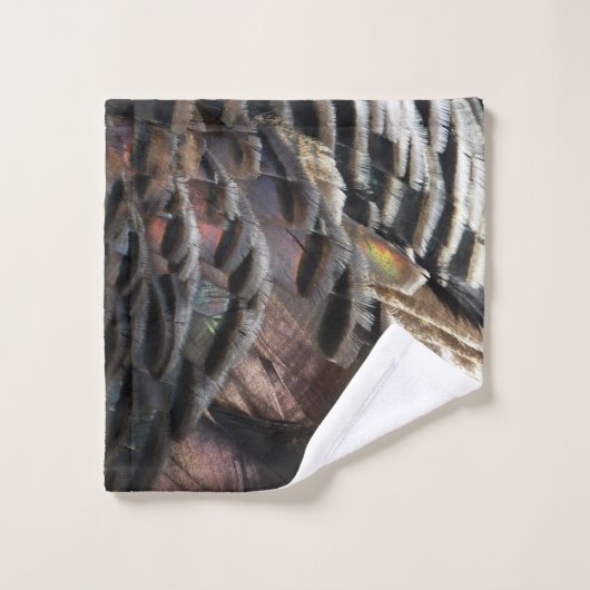 Wild Turkey Feathers I Abstrakt Nature Design Waschlappen (Waschlappen)