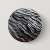 Wild Turkey Feathers II Abstrakte Naturgestaltung Button (Vorderseite)