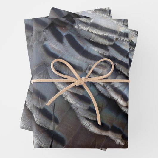 Wild Turkey Feathers II Abstrakte Naturgestaltung Geschenkpapier Set (Beispiel)