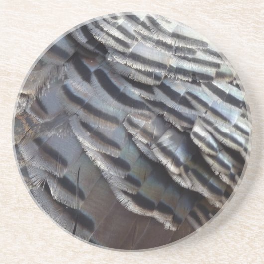 Wild Turkey Feathers II Abstrakte Naturgestaltung Getränkeuntersetzer (Vorne)