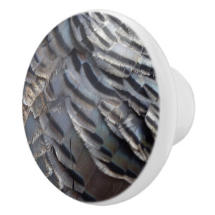 Wild Turkey Feathers II Abstrakte Naturgestaltung Keramikknauf