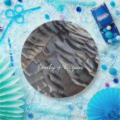 Wild Turkey Feathers II Abstrakte Naturgestaltung Pappteller (Party)