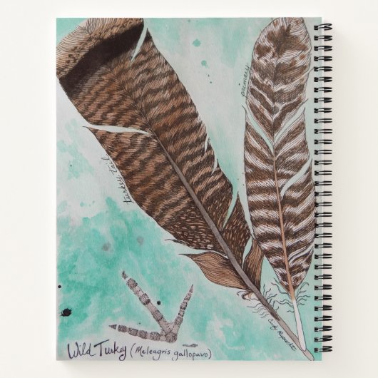 Wild Turkey Feathers Notizbuch (Rückseite)