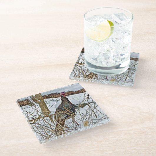 Wild Turkey Glass Untersetzer (Schrägansicht)