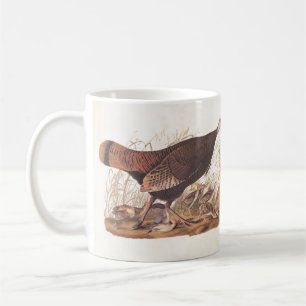 Wild Turkey Hen and Chicks Audubon Buchzeichen  Kaffeetasse