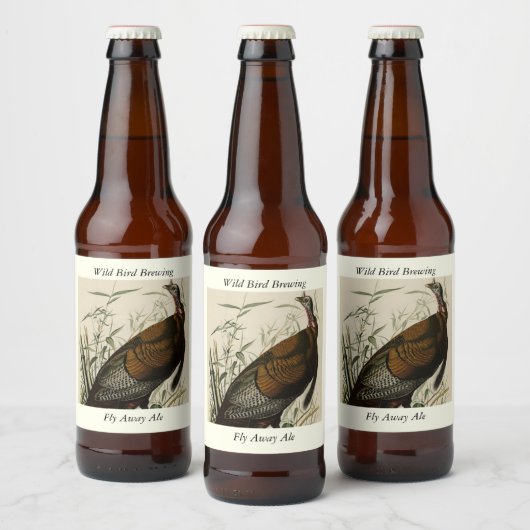 Wild Turkey (Male) from Audubon's Birds of America Bierflaschenetikett (Flaschen)