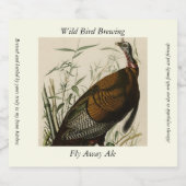 Wild Turkey (Male) from Audubon's Birds of America Bierflaschenetikett (Einzelnes Label)