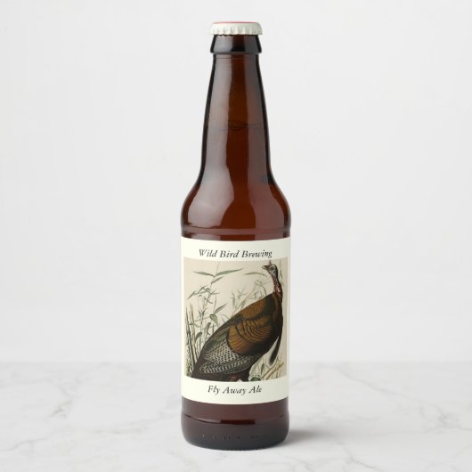 Wild Turkey (Male) from Audubon's Birds of America Bierflaschenetikett (Vorderseite)