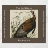 Wild Turkey (Male) from Audubon's Birds of America Bierflaschenetikett (Einzelnes Label)