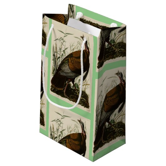 Wild Turkey (Male) from Audubon's Birds of America Kleine Geschenktüte (Rückseite Schrägansicht)