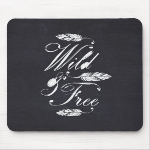 Wild u. geben Sie/Weiß-Schwarz frei Mousepad
