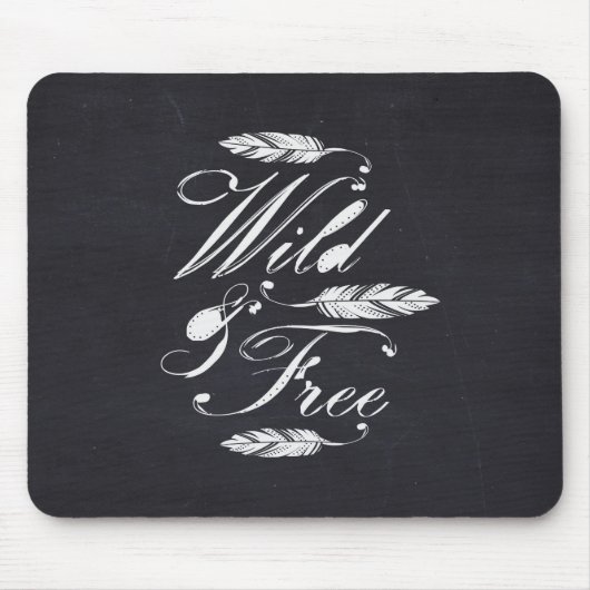 Wild u. geben Sie/Weiß-Schwarz frei Mousepad (Vorne)