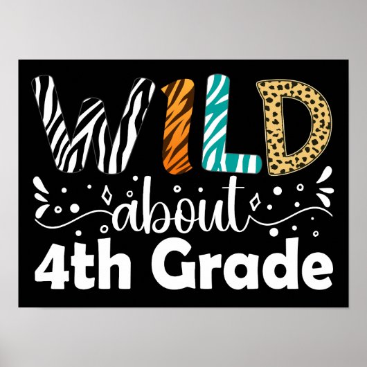 Wild über 4. Klasse lustig zurück zur Schule Poster (Vorne)