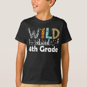 Wild über 4. Klasse lustig zurück zur Schule T-Shirt