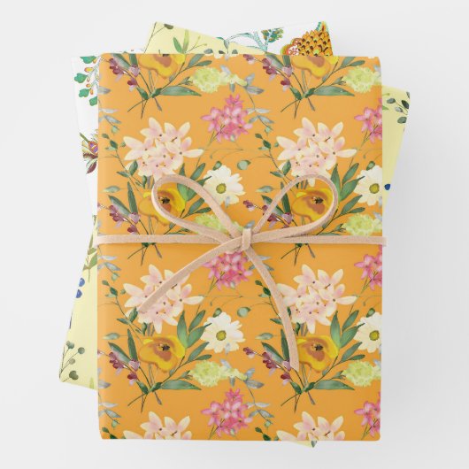 Wild über Blume Geschenkpapier Set (Beispiel)
