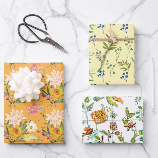 Wild über Blume Geschenkpapier Set (Vorderseite)