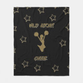 Wild über Cheer Black & Gold Stars Fleece Blanket (Vorderseite)