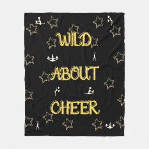 Wild über Cheer mit Tiny White Cheer Silhouetten Fleecedecke