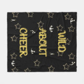 Wild über Cheer mit Tiny White Cheer Silhouetten Fleecedecke (Vorderseite (Horizontal))