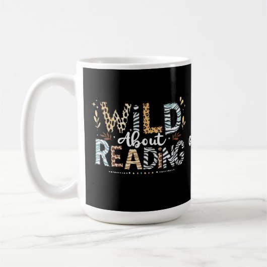 Wild über das Lesen des Buches Lover & Tierdesign Kaffeetasse (Links)