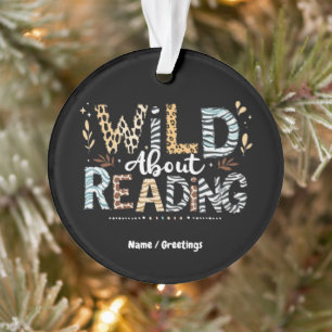 Wild über das Lesen des Buches Lover & Tierdesign Ornament