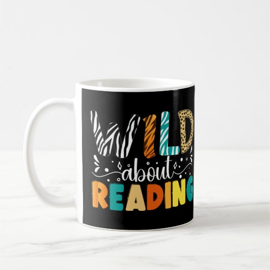 Wild über das Lesen des Funny Books Reader Bookwor Kaffeetasse (Links)
