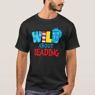 Wild über das Lesen Dr. Lehrer Rot und Weiß Streif T-Shirt