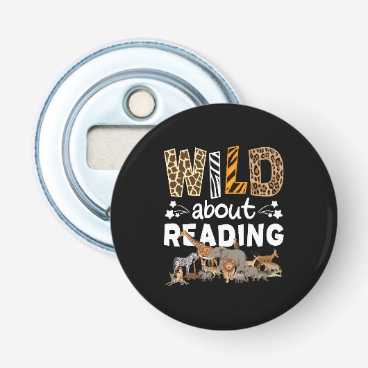 Wild über das Lesen von Büchern und Bücherwurm Flaschenöffner (Vorderseite)