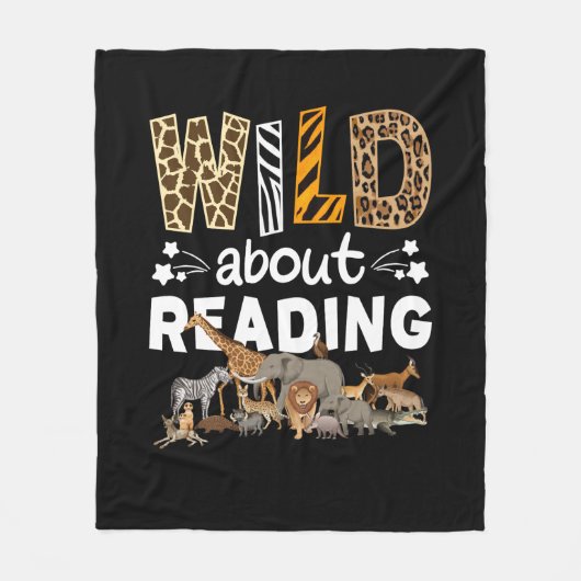 Wild über das Lesen von Büchern und Bücherwurm Fleecedecke (Vorderseite)