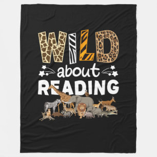 Wild über das Lesen von Büchern und Bücherwurm Fleecedecke