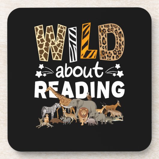 Wild über das Lesen von Büchern und Bücherwurm Getränkeuntersetzer (Vorderseite)