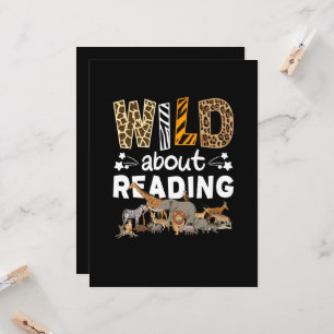 Wild über das Lesen von Büchern und Bücherwurm Karte