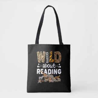 Wild über das Lesen von Büchern und Bücherwurm Tasche