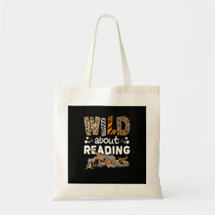 Wild über das Lesen von Büchern und Bücherwurm Tragetasche